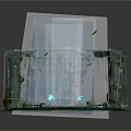 Decorative Fantasy Furniture With Stone Pillars Vines Hanging Ornaments Candles And Glowing Circular Platform