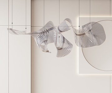 Modern special-shaped chandelier 3d model