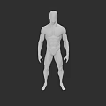Muscular Male 3D Model With White Body And Black Background