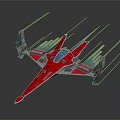 Modern Red Space Shuttle Sleek Design With Cockpit And Wing Structure For Space Exploration 3d model