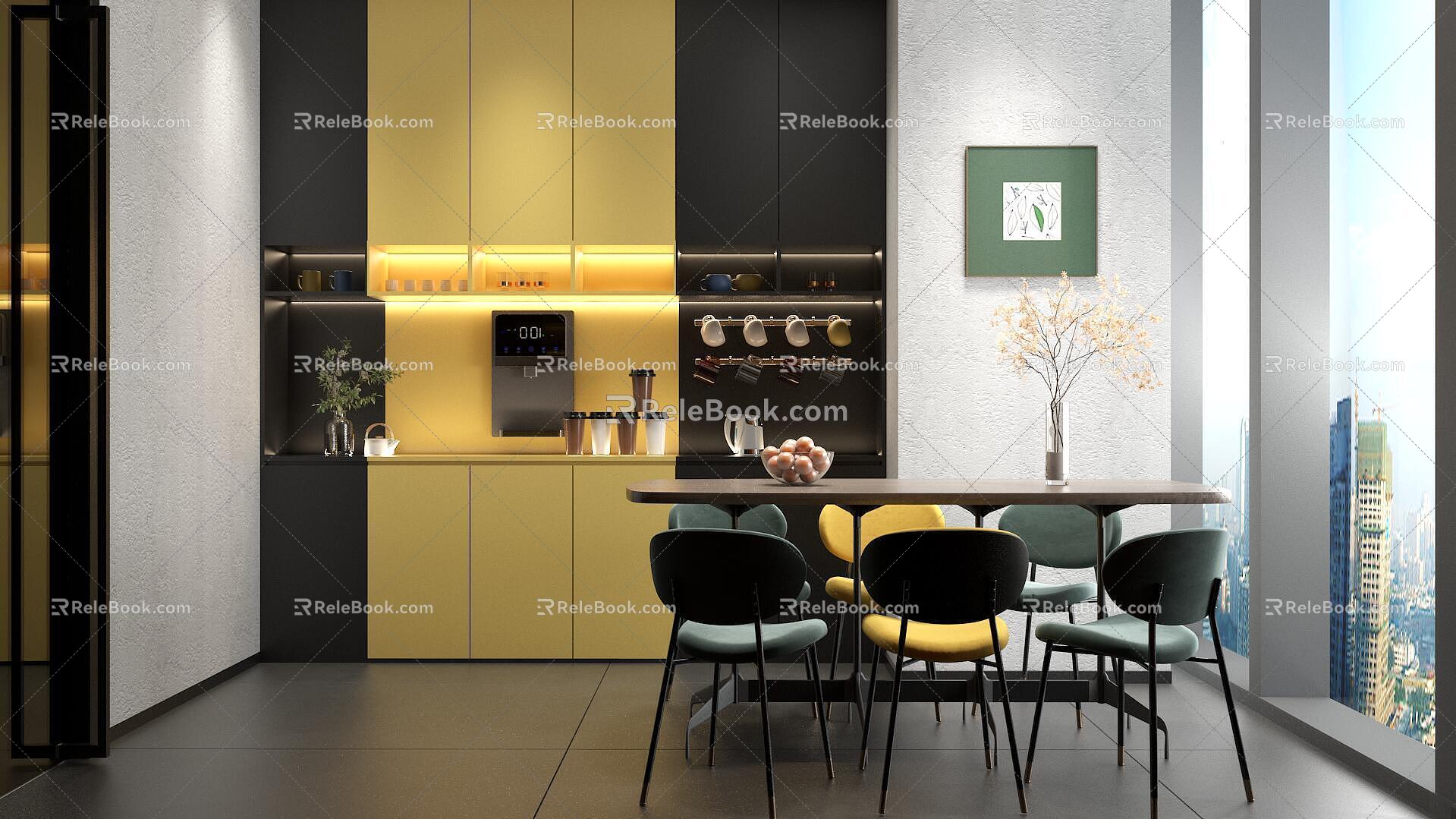 Tea Room Tea Break Room Lounge Water Bar Negotiation Area 3d model