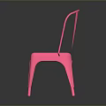Pink Metal Dining Chair With Modern Sleek Design For Home Dining Room