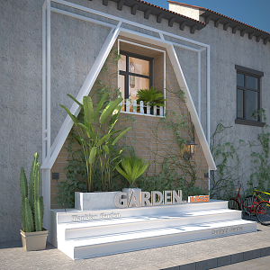 Modern Wall Greening Wall 3d model