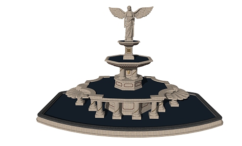 European-style fountain 3d model