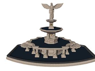 European-style fountain 3d model