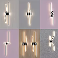 Modern Wall Lamps with Sleek Lines Unique Shapes and LED Lighting on Diverse Wall Surfaces