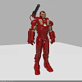 Red Iron Man Action Figure With Detailed Armor and Weapon Design