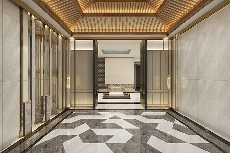 Modern Hotel Elevator 3d model