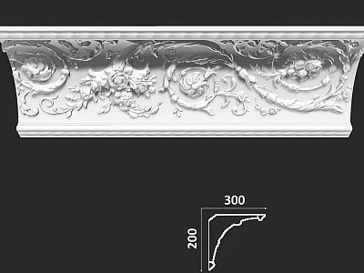 Gypsum Carved Line, Patchwork Corner, Roman Column Modeling, French European Style Gypsum Line, High-end Villa, Simple European Style model