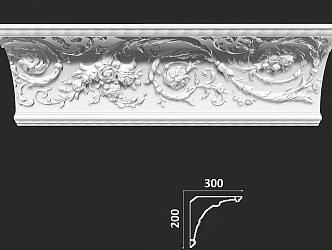 Gypsum Carved Line, Patchwork Corner, Roman Column Modeling, French European Style Gypsum Line, High-end Villa, Simple European Style 3d model