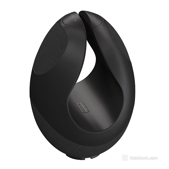 Black Smart Device With Unique Oval Shape Design 3d model