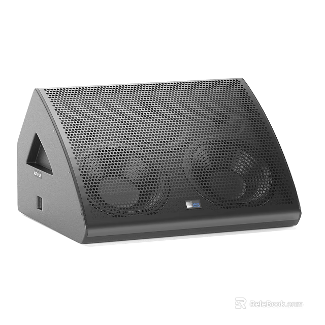 Black Professional Audio Speaker With Dual Mesh Drivers And Compact Design 3d model