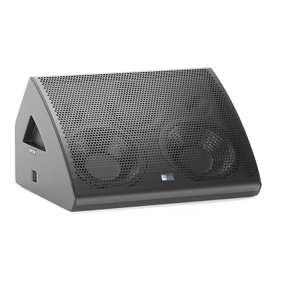 Black Professional Audio Speaker With Dual Mesh Drivers And Compact Design 3d model