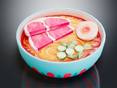 Modern noodle soup noodles 3d model