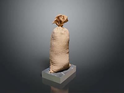 Practical Burlap Sack Storage With Square Base For Daily Household Items 3d model