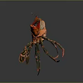 Vibrant Orange Crab With Green And Red Legs On Dark Background
