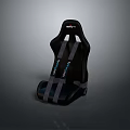 Black Racing Single Chair With Safety Straps And Modern Sporty Design