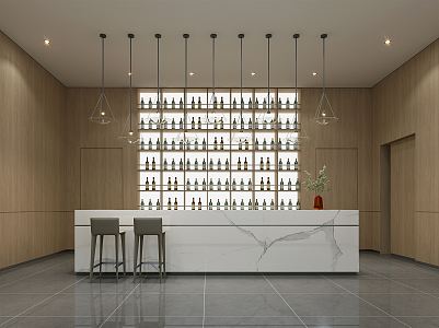 Modern Bar Area Sales Office Bar Area 3d model