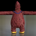 Game And Movie Character With Brown Feathers Yellow Belly Blue Bow Tie And Outstretched Arms