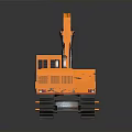 Orange Excavator With Tracks Bucket Cab And Construction Vehicle Design