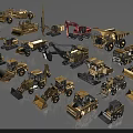 Various Construction Utility Vehicle Models Including Bulldozers Excavators And Dump Trucks