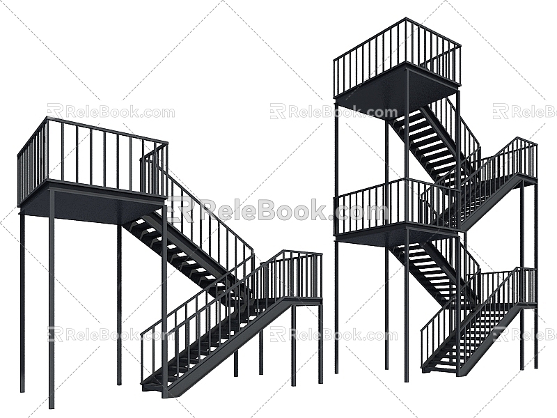 External Stairs Stairs Metal Stairs Steel Structure Stairs Escape Stairs 3d model