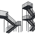 External Stairs Stairs Metal Stairs Steel Structure Stairs Escape Stairs 3d model