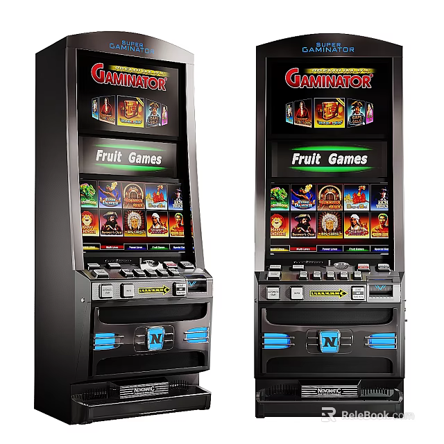 Two Gaminator Fruit Games Slot Machines As Entertainment Appliances With Vibrant Displays 3d model 