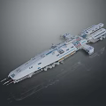 Futuristic 3D Spaceship Model With Detailed Structure And Multiple Modules 3d model