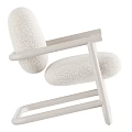 Modern Comfortable Leisure Chair With Textured Fabric Seat And White Armrests