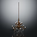 Classic Vintage Metal Chandelier Design With Crystal Decorations And Candle Shaped Bulbs