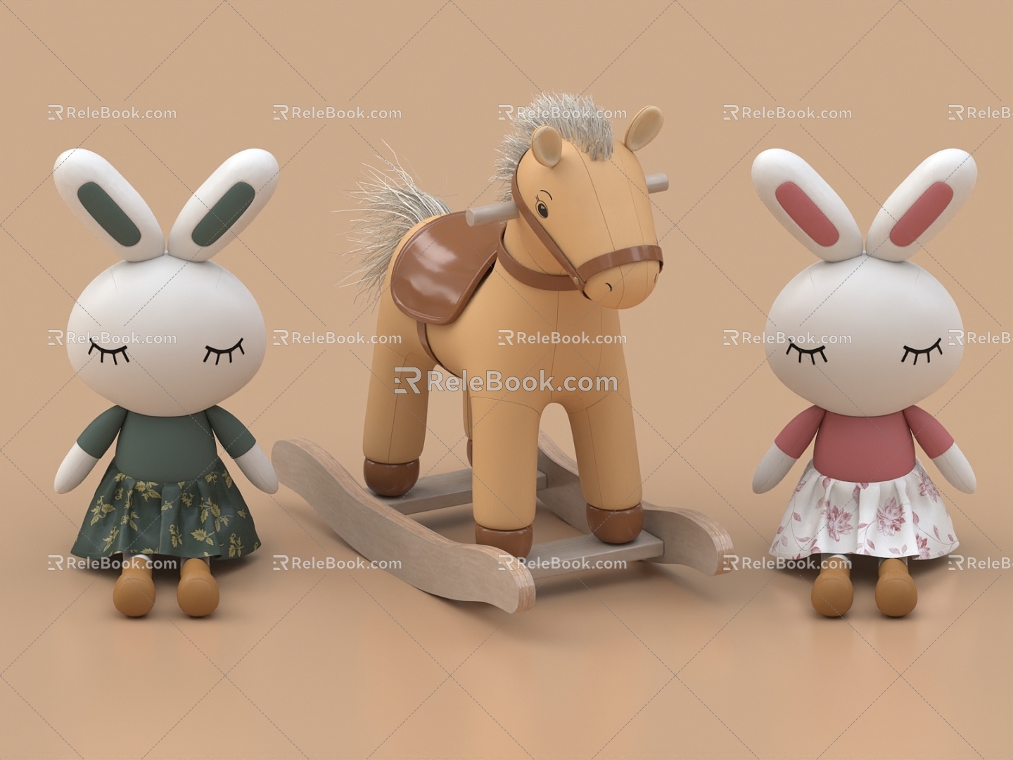 Toy Trojan Doll Doll Hand-held Pillow Plush Toy Doll Ornaments 3d model