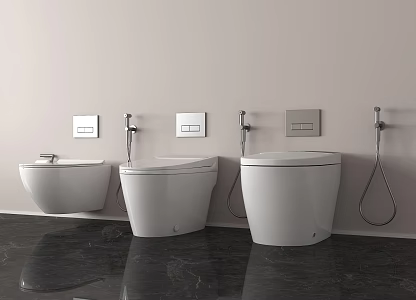 Modern Smart Toilet Vertical Toilet Wall Mounted Toilet 3d model