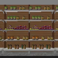 Multi layer Display Shelves Organizing Grocery Items Bottled Drinks and Canned Goods 3d model