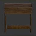 Sturdy Wooden Dining Table With Glass Top And Drawer Detail