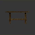 Rustic Wooden Dining Table Design With Metal Accents And Sturdy Leg Structure