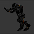 Lava Monster Mythical Creature Character With Black Body And Orange Lava Veins