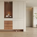 Modern Shoe Cabinet Design With Wooden Accents White Panels And Storage Drawers