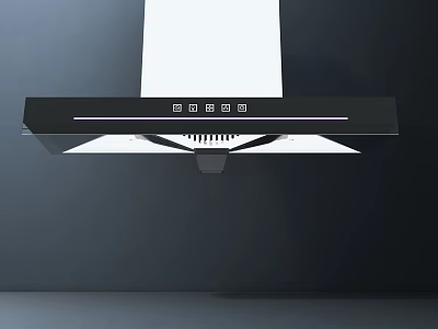Modern Black Chandelier With White Panel And Light Strip In Minimalist Design 3d model