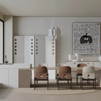 Modern dining table 3d model