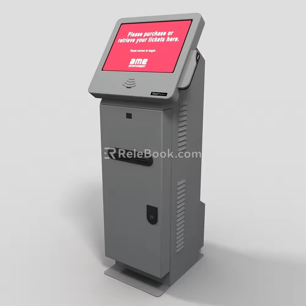 Modern ticket machine 3d model
