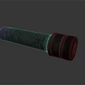 Gray Cylindrical Military Weapon Component Featuring Metal Structural Details In Isolated