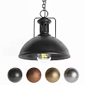 Vintage Industrial Metal Pendant Light With Dome Shade And Multiple Color Options