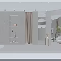 Modern Clothing Store Interior With Mannequins Clothes Racks And Green Plants