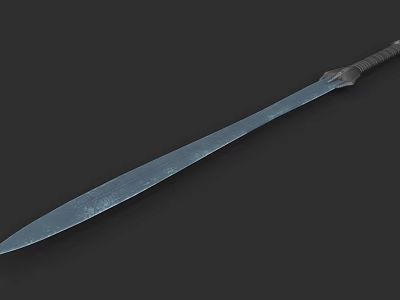 Medieval Style Long Sword With Sharp Metal Blade And Decorative Hilt 3d model