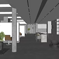 Beauty Hair Salon Modern Interior With Spacious Reception Area And Green Plants