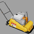 Yellow Industrial Plate Compactor With Engine And Handle For Construction Compaction 3d model