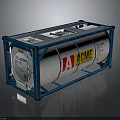 ACME Industrial Tank Container With Blue Frame And Metal Storage Structure