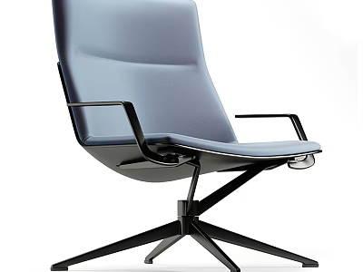 Modern Light Blue Office Chair With Black Armrests And Five Star Base 3d model