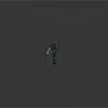 Military Machine Gun With Ammunition Belt And Green Magazine Base On